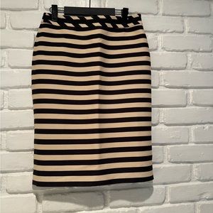 Boden Black and Tan Striped Pencil Skirt